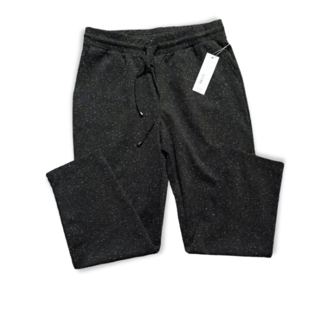 Women’s M Lounge Pants w/ Pockets – Black Lightweight Drawstring Liz Claiborne